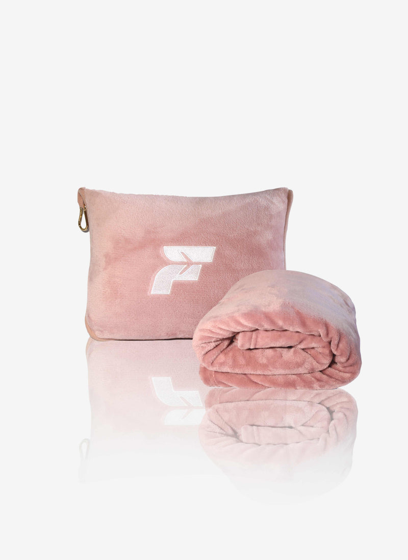 4-in-1 Snuggly Travel Pillow Blanket in Pink | Travel Essentials